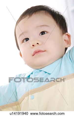 Stock Image - Baby boy, portrait. Fotosearch