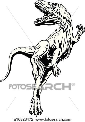 イラスト Lineart 動物 恐竜 Tyrannosaurus レックス T Rex クリップアート 切り張り イラスト 絵画 集 U Fotosearch