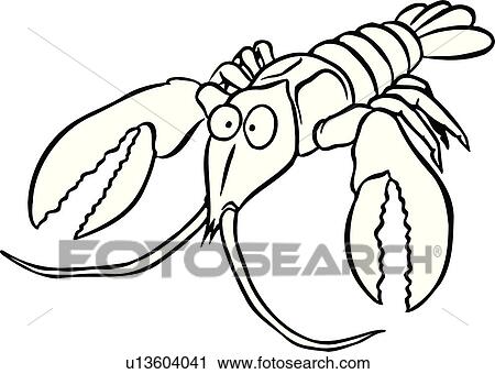 插圖 Lineart 動物 淡水小龍蝦 貝類 海鮮 卡通剪圖clipart U Fotosearch