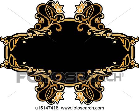 Clip Art - vintage, art, cartouche, classic, background, antique, accent. Fotosearch
