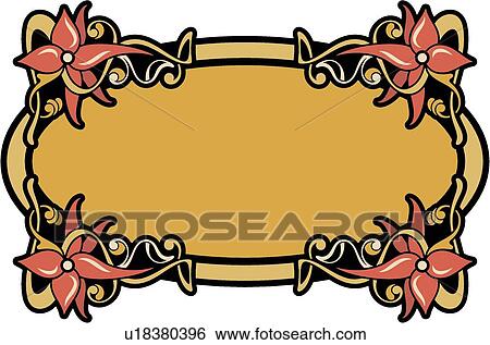 Clip Art - vintage, art, cartouche, classic, background, antique, accent. Fotosearch