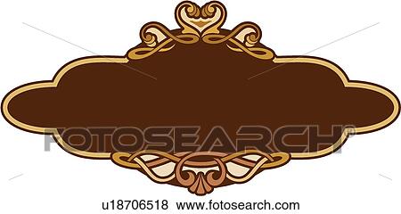Clip Art - vintage, art, cartouche, classic, background, antique, accent. Fotosearch