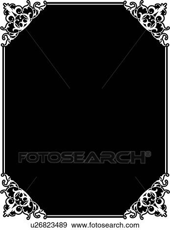 Clip Art - vintage, art, cartouche, classic, background, antique, accent. Fotosearch