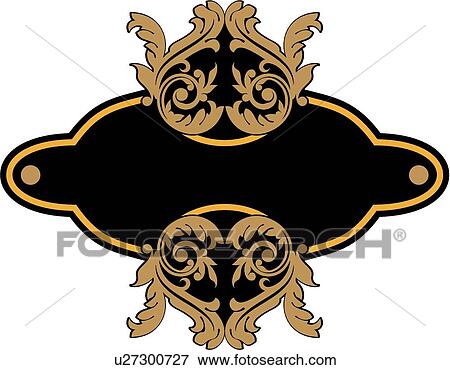Clip Art - vintage, art, cartouche, classic, background, antique, accent. Fotosearch