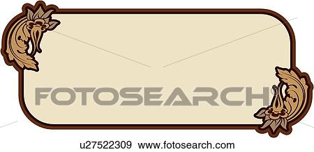 Clip Art - vintage, art, cartouche, classic, background, antique, accent. Fotosearch