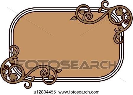 Clipart - vintage, art, cartouche, classic, background, antique, accent. Fotosearch