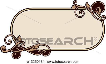 Clipart - vintage, art, cartouche, classic, background, antique, accent. Fotosearch