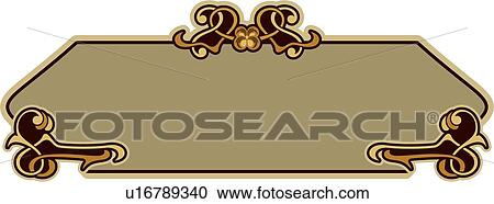 Clipart - vintage, art, cartouche, classic, background, antique, accent. Fotosearch