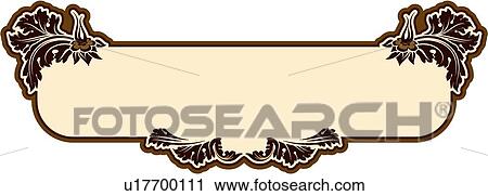 Clipart - vintage, art, cartouche, classic, background, antique, accent. Fotosearch