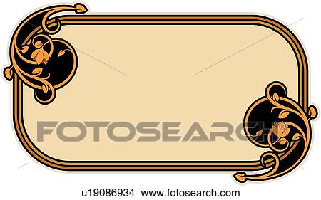 Clipart - vintage, art, cartouche, classic, background, antique, accent. Fotosearch