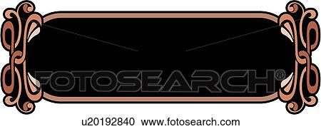 Clipart - vintage, art, cartouche, classic, background, antique, accent. Fotosearch