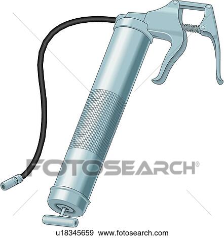 Clip Art of Grease Gun u18345659 - Search Clipart, Illustration Posters ...