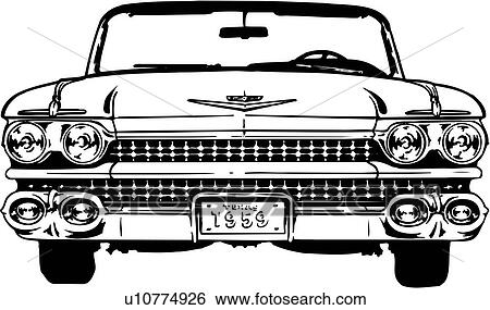 イラスト Lineart クラシック 自動車 自動車 自動車 キャデラック クリップアート U Fotosearch