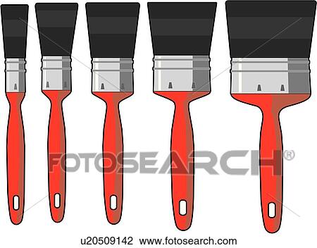 道具 道具 イラスト ペイントブラシ ペンキ ブラシ セット クリップアート 切り張り イラスト 絵画 集 U Fotosearch