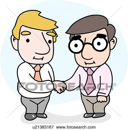 Clip Art of shakehands, foreigner, businessman, male, negotiation ...