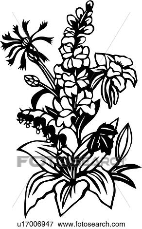 Clip Art of , bouquet, flower, u17006947 - Search Clipart, Illustration