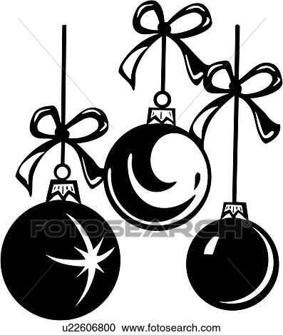 Clipart of , balls, bow, christmas, holiday, xmas, ornaments, u22606800 ...