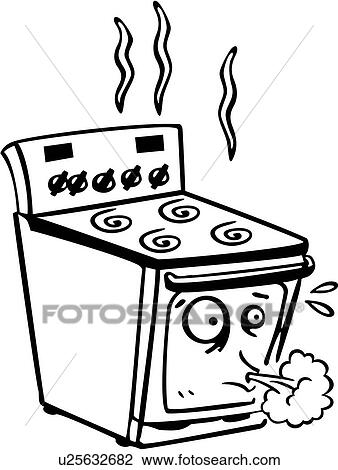 Clipart indretning, brænder, cartoon, koge, cooker, madlavning ... Fed loft lampe