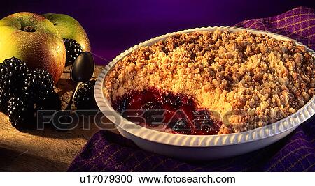 Stock Image - apple and blackberry pie. Fotosearch