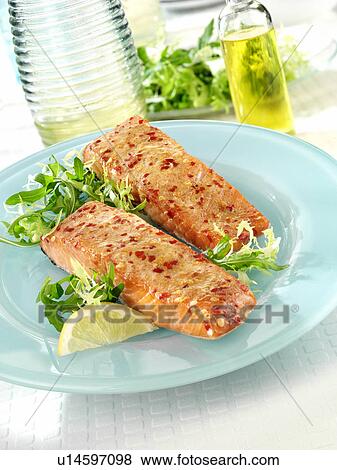 Stock Photo - BBQ Salmon Fillet - Non Exclusive. Fotosearch