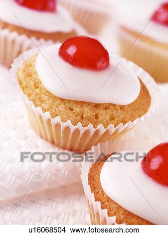 Cherry Cupcakes - Non Exclusive View Large Photo Image Picture - Cherry Cupcakes - Non Exclusive. Fotosearch