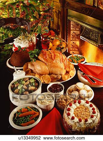 Christmas Table Setting With Turkey - Non Exclusive View Large Photo Image Stock Image - Christmas Table Setting With Turkey - Non Exclusive. Fotosearch