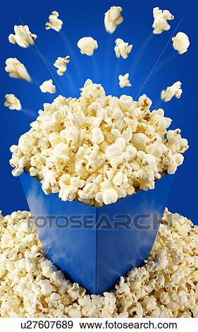 Stock Photo - Flying popcorn. Fotosearch
