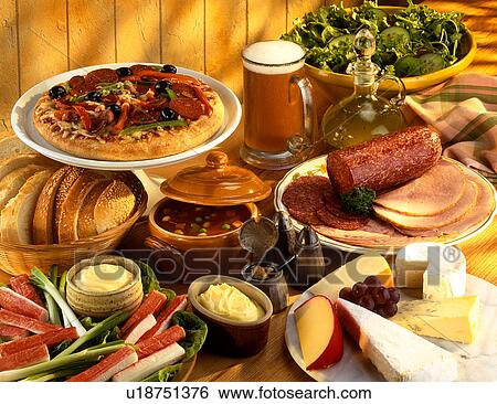 Food spread, View Large Photo Image Stock Photograph - Food spread, . Fotosearch