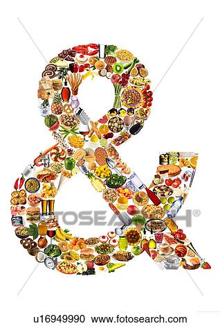 Stock Image - Foodfont and Symbol on White - Non Exclusive. Fotosearch