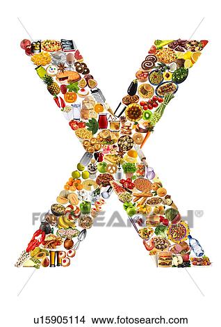 Picture - Foodfont Letter x on White - Non Exclusive. Fotosearch