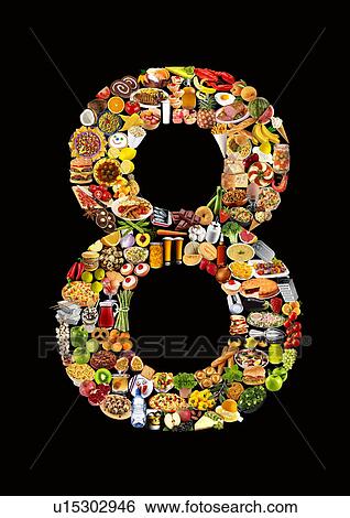 Foodfont Number on Black - Non Exclusive View Large Photo Image Stock Photograph - Foodfont Number on Black - Non Exclusive. Fotosearch