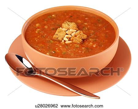 Stock Image - Gazpacho Soup Cut Out - Non Exclusive. Fotosearch