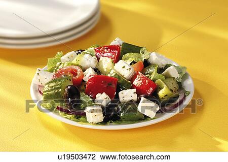 Stock Image - Greek salad. Fotosearch