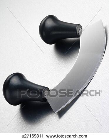 Stock Image - Hachoir, Mezzaluna. Fotosearch