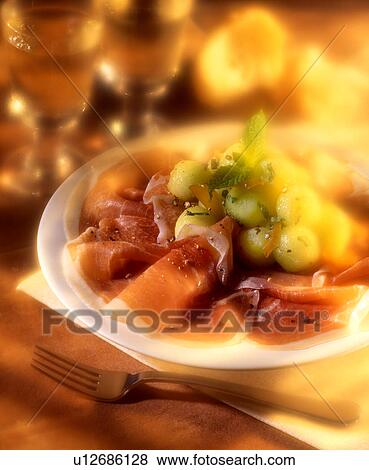 Ham and melon View Large Photo Image Stock Photo - Ham and melon. Fotosearch