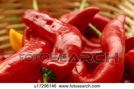 Stock Photograph - Long Sweet red chillies. Fotosearch