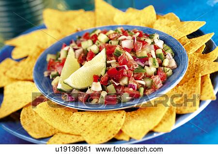 Stock Image - Nachos and Salsa. Fotosearch