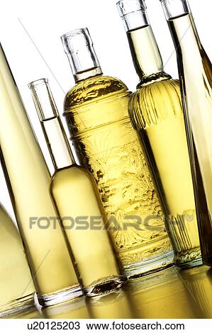 Stock Image - Oil bottles. Fotosearch