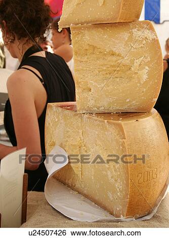 Stock Photograph - Organic Parmigiano Reggiano. Fotosearch