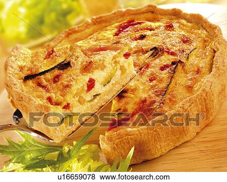 Roasted Vegetable Quiche - Non Exclusive View Large Photo Image Stock Photo - Roasted Vegetable Quiche - Non Exclusive. Fotosearch