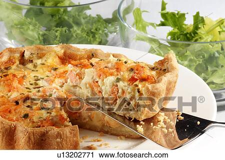 salmon quiche View Large Photo Image Stock Image - salmon quiche. Fotosearch
