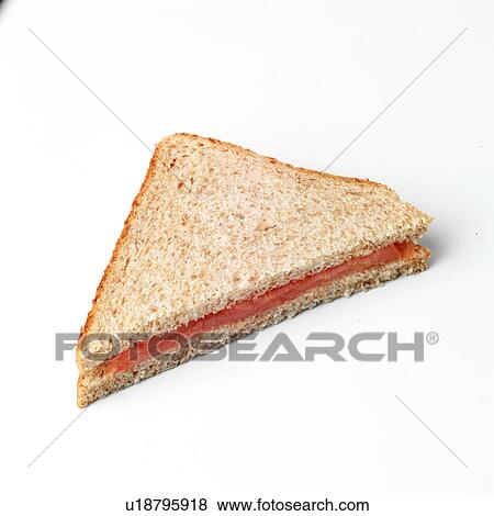 Stock Photo - Salmon sandwich on brown bread. Fotosearch