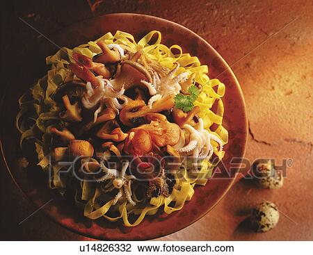 Stock Image - Seafood pasta. Fotosearch