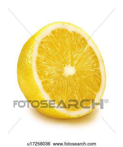 Stock Photograph - Single Half Lemon - Non Exclusive. Fotosearch