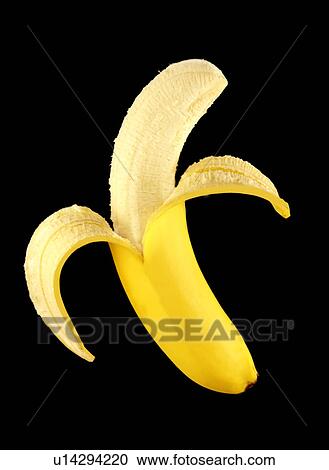 Single peeled banana on black View Large Photo Image Stock Image - Single peeled banana on black. Fotosearch