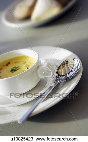 Soup with bread View Large Photo Image Stock Image - Soup with bread. Fotosearch
