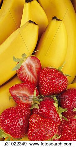 Strawberries And Bananas - Non Exclusive View Large Photo Image Stock Photo - Strawberries And Bananas - Non Exclusive. Fotosearch