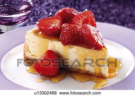 Stock Photo - Strawberry cheesecake. Fotosearch