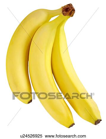 Stock Photography - Three Bananas on White - Non Exclusive. Fotosearch