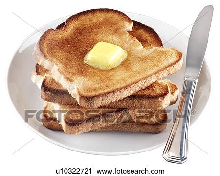 Stock Image - Toast on White - Non Exclusive. Fotosearch